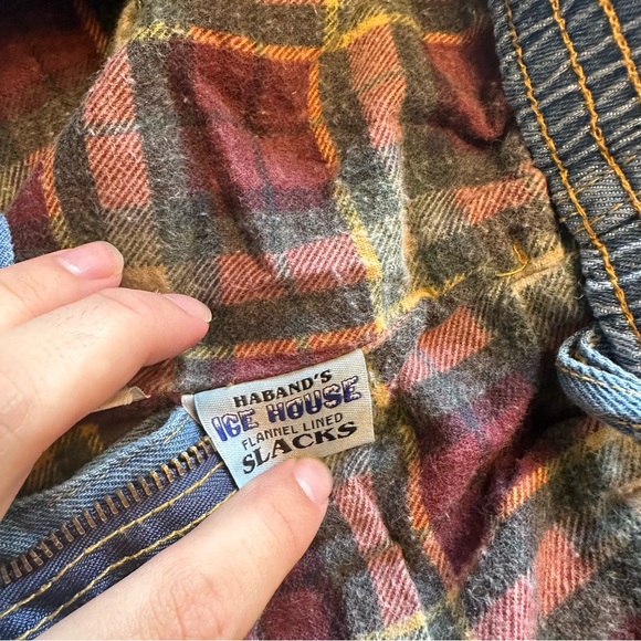 Vintage Haband Size 42 Light Wash Denim Flannel Lined Elastic Waist Jean Bootcut - Picture 13 of 14